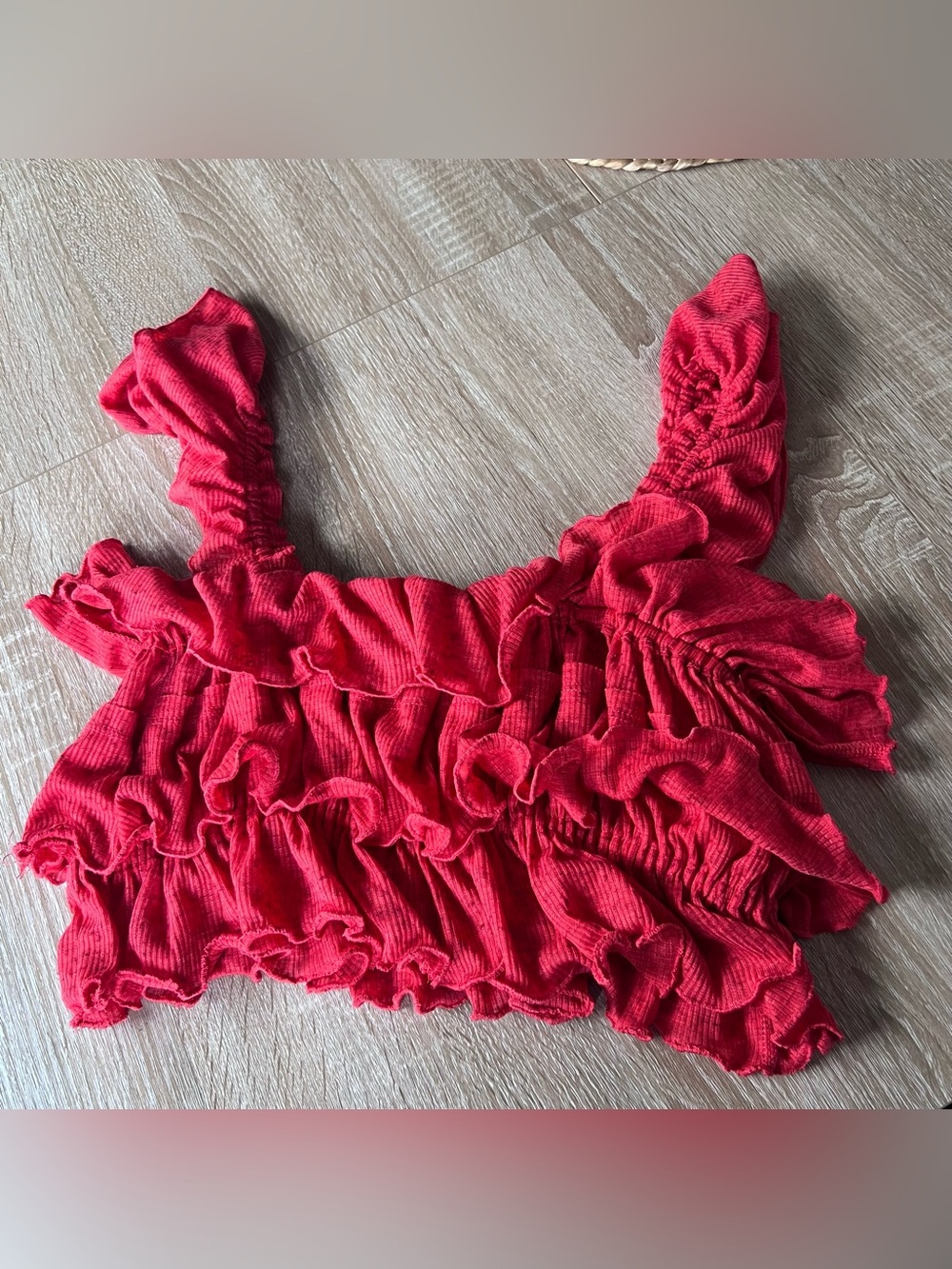 Free People Ribbed Ruffle Cropped Top - Picture 5 of 5